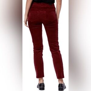 Anthropologie PAIGE Huxton Slim Corduroy Crop Straight Leg Burgundy Womens 28